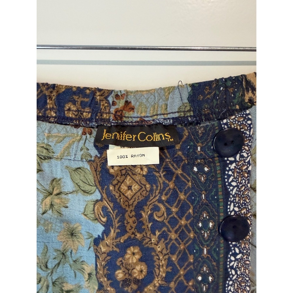 Vintage Jennifer Collins 2 Piece Rayon Skirt Set Artsy Boho - Picture 6 of 7